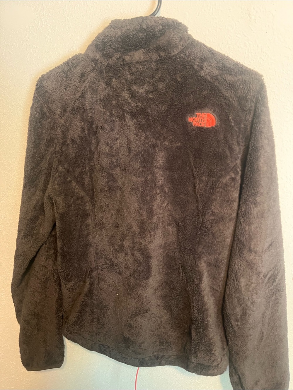 The North Face Brown Fleece Jacket with Red Logo